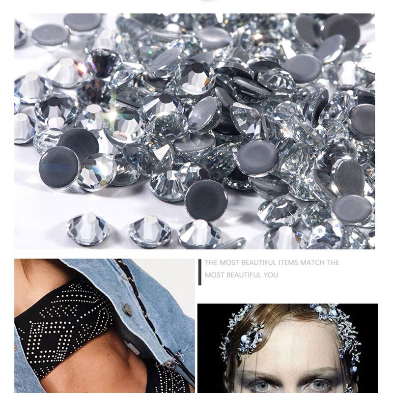 Dowarm Crystal Clear Hotfix Crystals, Hot Fix Rhinestones for Crafts Clothing, Flatback Glass Gems for Dance Costumes SS40 144 Pieces - Image 3